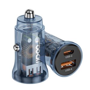 45W Araç Hızlı Şarj Adaptörü (Şeffaf Tasarım)