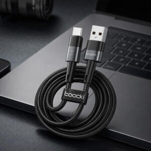 USB-A - Samsung (Type-C) 66W Hızlı Şarj Kablosu (Örgülü) - Toocki