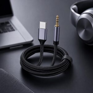 Type-C - 3.5mm AUX Ses Kablosu (Örgülü)