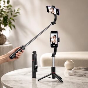 Kablosuz Selfie Çubuğu ve Tripod (1.13 Metre)